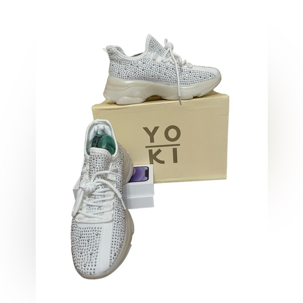 Brand New in box BLING BLING White Tennis shoes Size 8